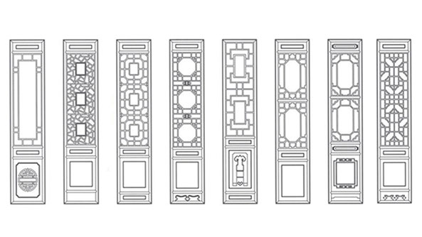 湘东喜迎门中式花格CAD设计图样式大全