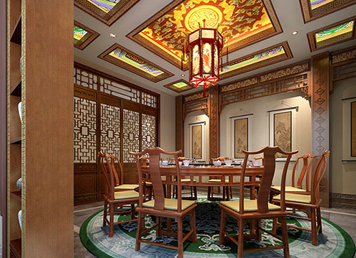 湘东中式古典风格家居装修设计效果图